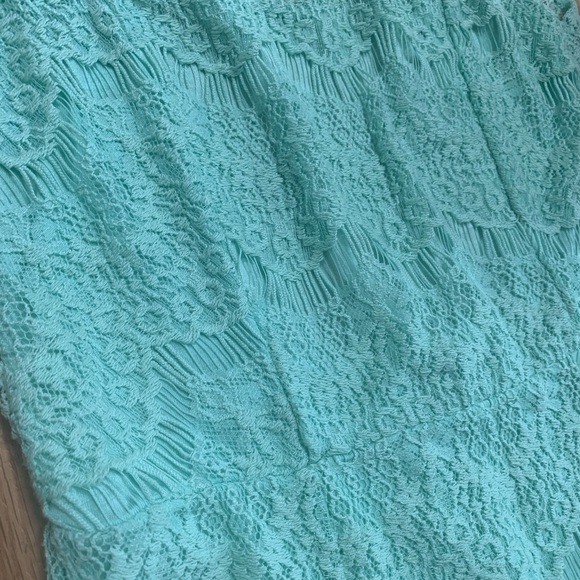 Free People Mint Green Lace Fitted Open Back Dress - Picture 4 of 4